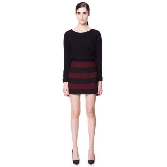 Zara Striped Mini Skirt - Picture 1 of 4